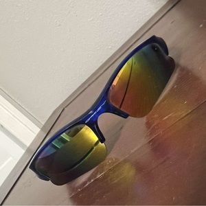Blue oakley sunglasses
